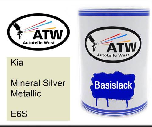 Kia, Mineral Silver Metallic, E6S: 500ml Lackdose, von ATW Autoteile West.